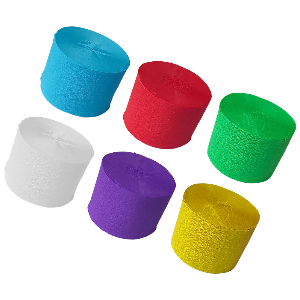 Wedding Supply In Bulk - 6 Rolls Crepe Paper Roll Multi