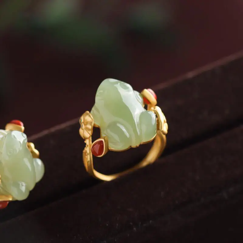 Green Jade Frog Rings Charms N - Wedding Yes recension och pris