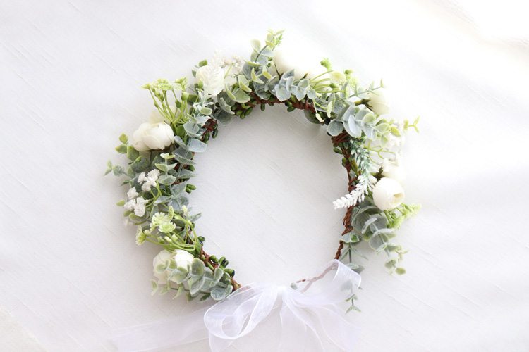 New Camellia Flowers Wreath Cr - Wedding Arch Flower recension och pris