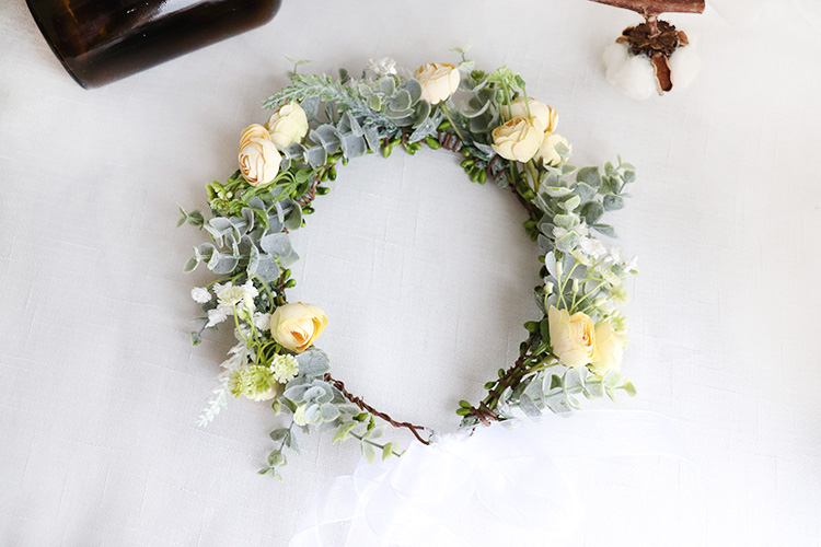 New Camellia Flowers Wreath Cr - Wedding Arch Flower recension och pris