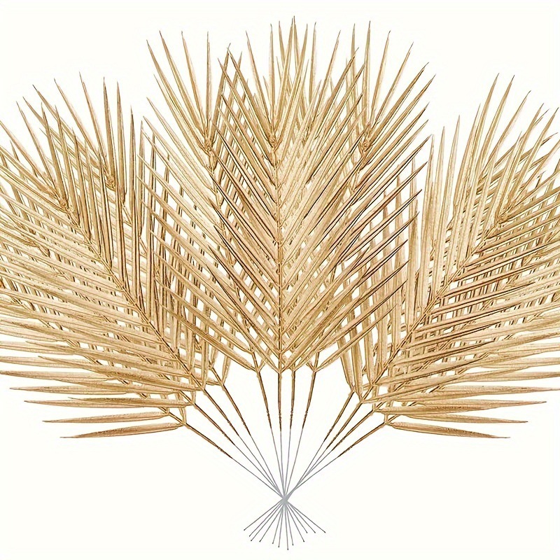 5pcs Golden Artificial Palm Le - Flower Girl Basket recension och pris