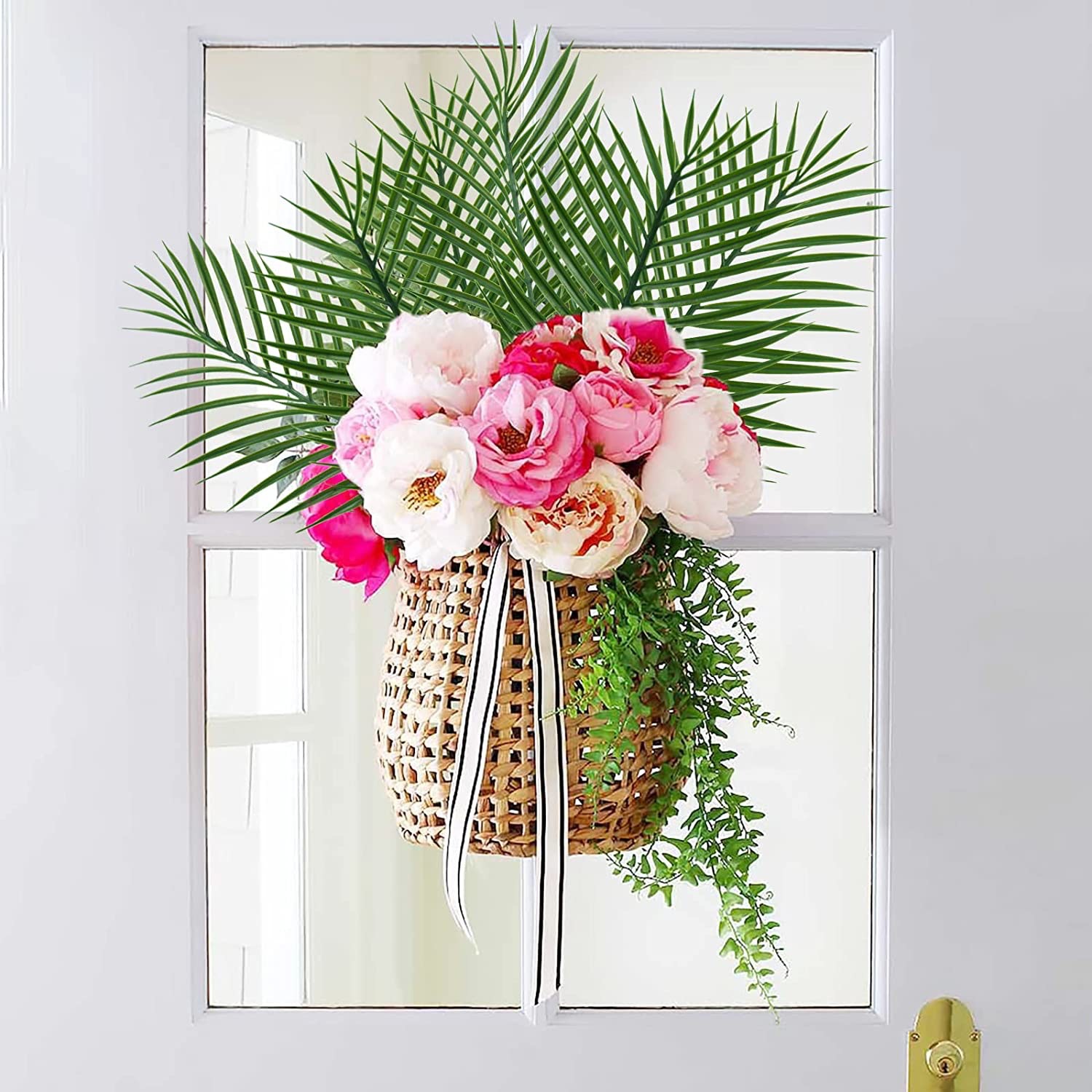 5pcs Golden Artificial Palm Le - Flower Girl Basket recension och pris