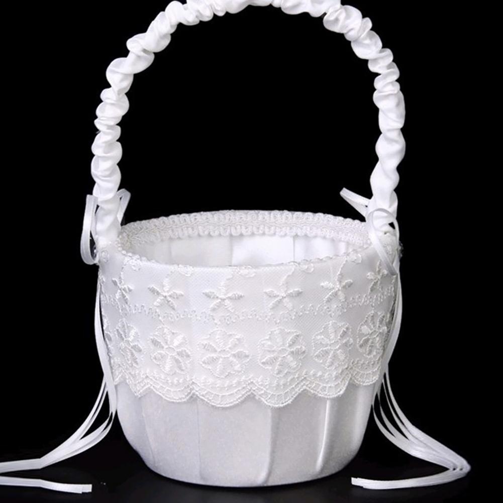 Romantic Flower Pearl Bowknot  - Flower Girl Basket recension och pris