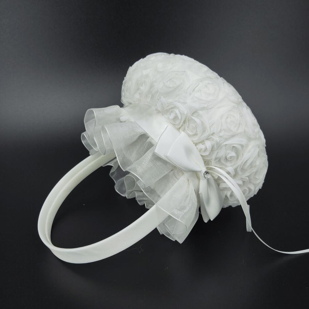 Romantic Flower Pearl Bowknot  - Flower Girl Basket recension och pris