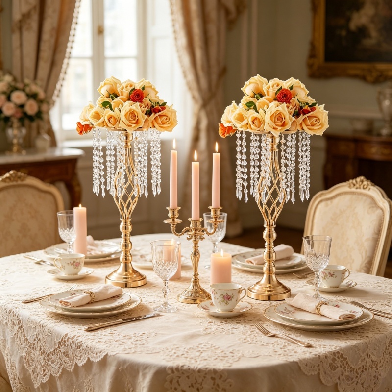 Elegant Tall Gold Crystal Flow - Flower Girl Basket recension och pris