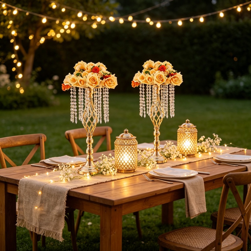 Elegant Tall Gold Crystal Flow - Flower Girl Basket recension och pris