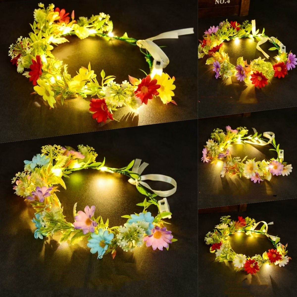 LED Light Up Flower Crown Head - Wedding Arch Flower recension och pris