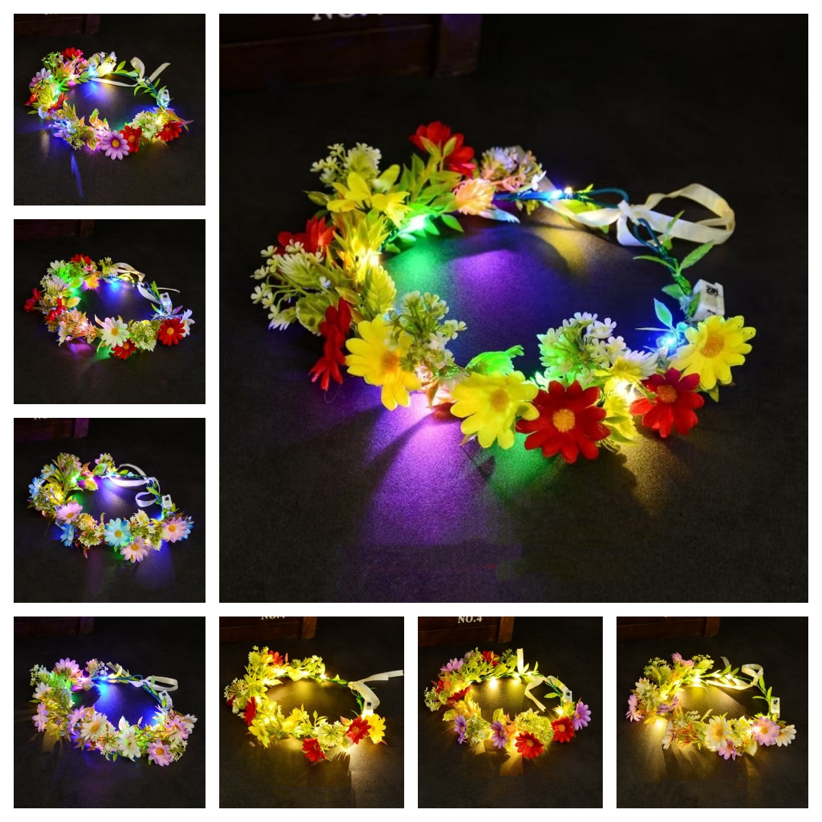 LED Light Up Flower Crown Head - Wedding Arch Flower recension och pris