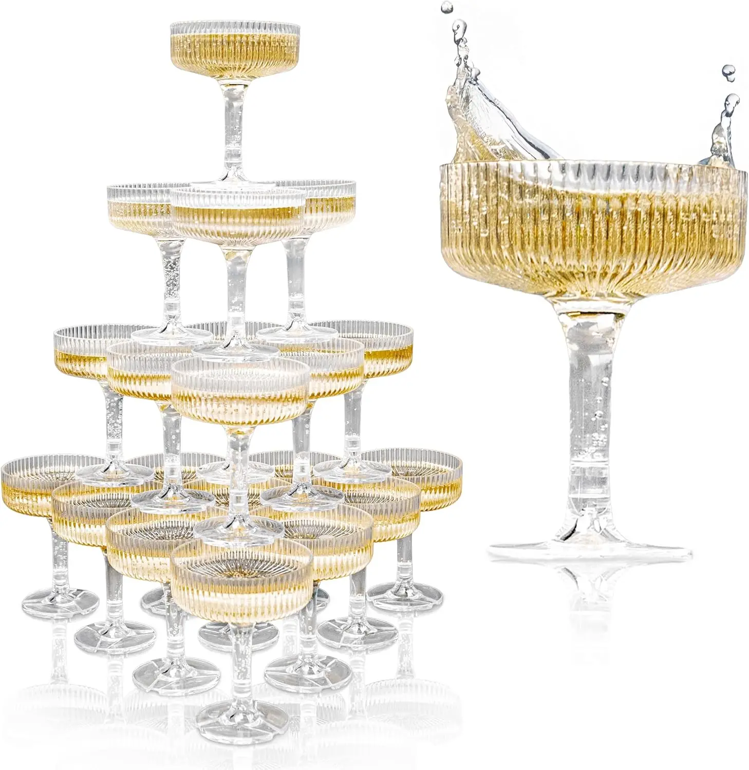 20-60PCS Acrylic Champagne Tow - Champagne Tower Set recension och pris