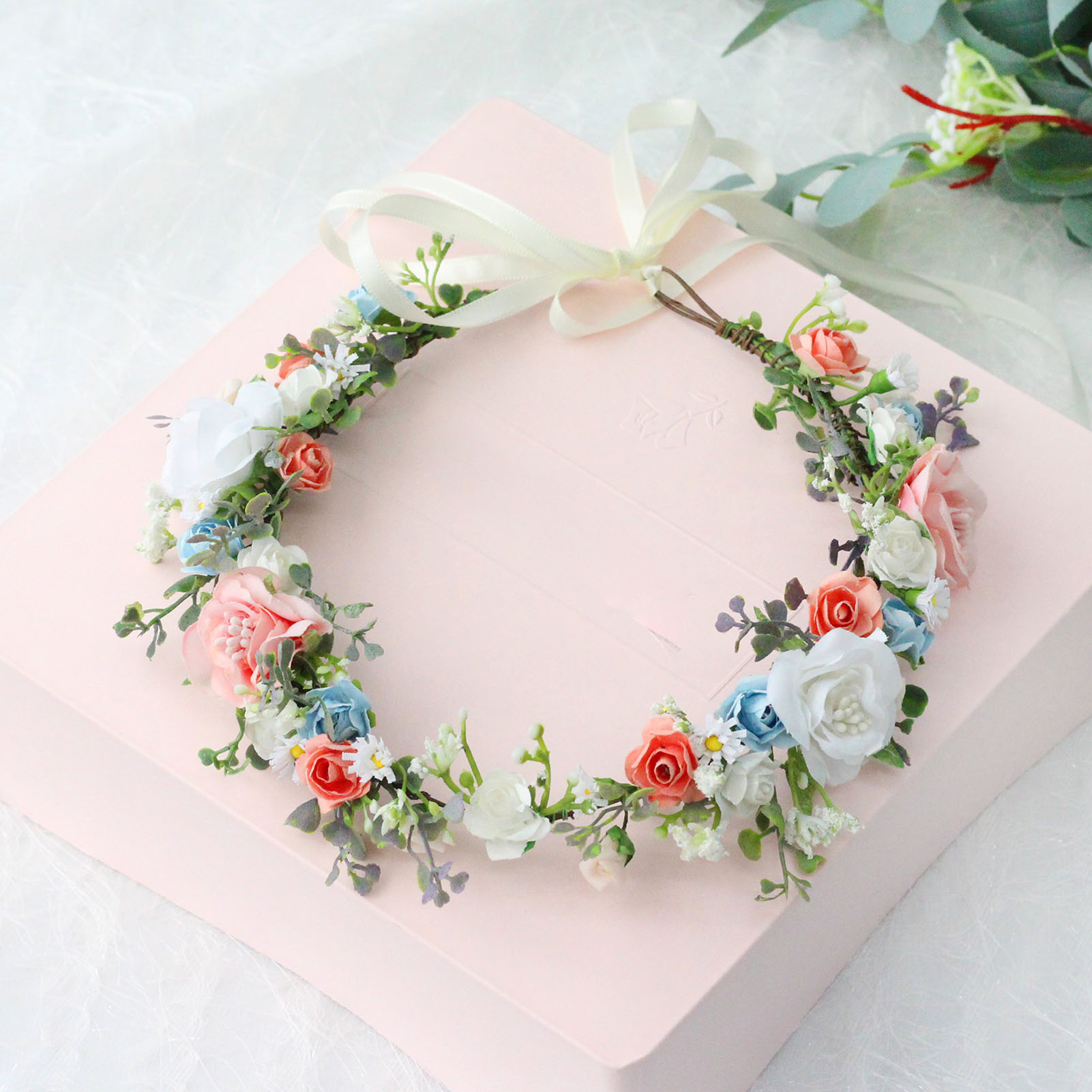 Flower Crown Wreath Bride Garl - Wedding Arch Flower recension och pris